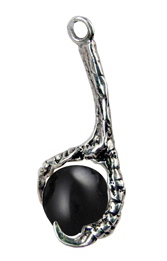 Sterling Silver Eagle's Claw Pendant With Black Onyx